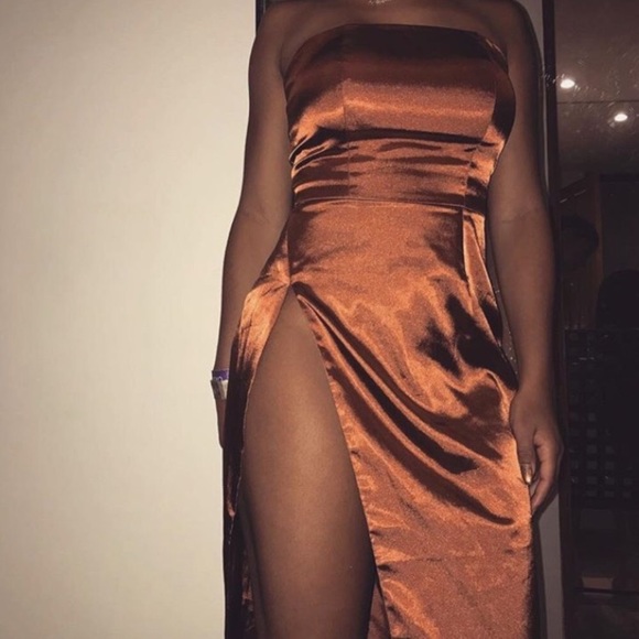 alayna satin midi dress